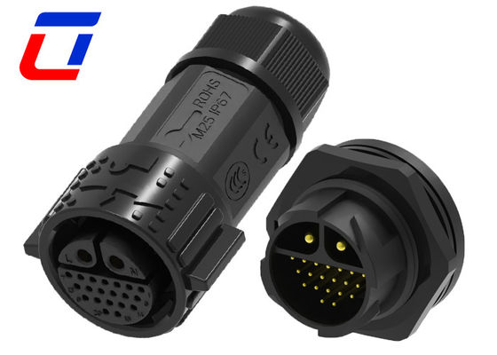 M25 Push Lock водонепроницаемый мужской женский разъединитель 2+20 Pin 14 Gauge Wire Connectors
