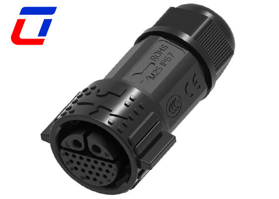 M25 Push Lock водонепроницаемый мужской женский разъединитель 2+20 Pin 14 Gauge Wire Connectors