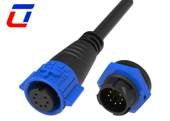 7 штифтовые электрические водонепроницаемые проволочные разъемы 12В IP67 M19 Кабельный разъем с быстрым замыканием