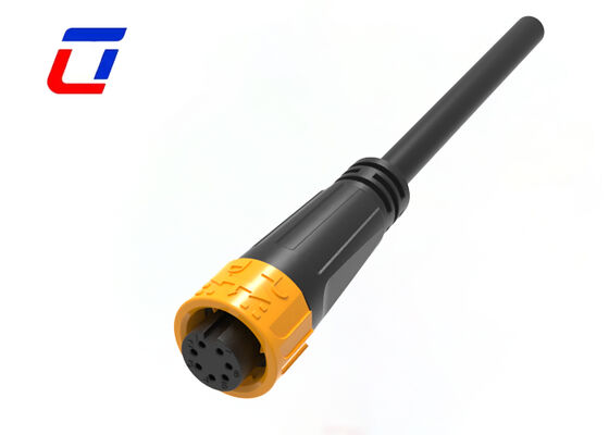 M16 7 Pin Waterproof Connector 60V Low Voltage CE PA66 Data Cable Connector