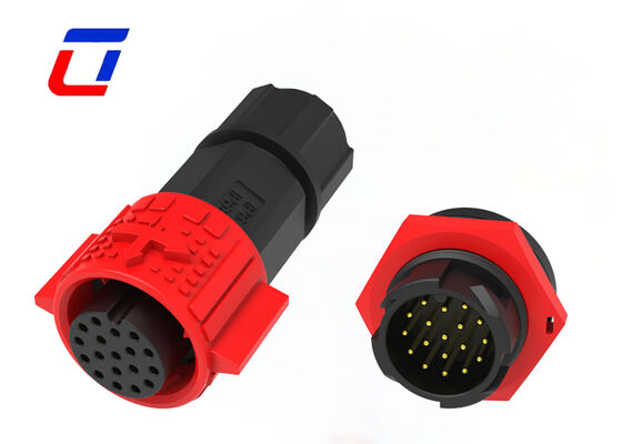 PA66 18-контактный круглый разъем M19 OEM для низковольтных проводов, водонепроницаемый