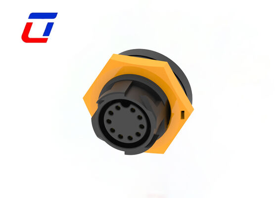 300V M19 10 Pin Waterproof Panel Connector Plastic PA66 Push Pull Data Connectors