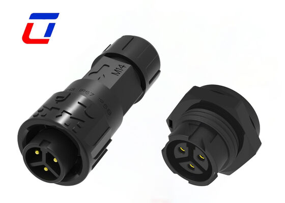 M16 3 Корневой водонепроницаемый кабельный разъединитель DC Quick Lock Brass Gold-Plated Power Connectors