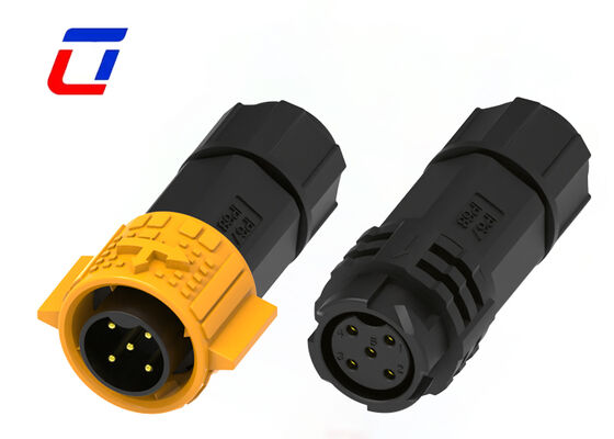 5 штифтов M19 Power Connector водонепроницаемый пластик PA66 20A Мужчина Женщина подталкивающий блокировщик