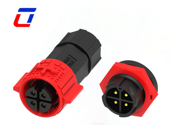 20A PA66 4 штиф провода к проводу соединитель M19 толкательный замок IP67 водонепроницаемый электрический соединитель