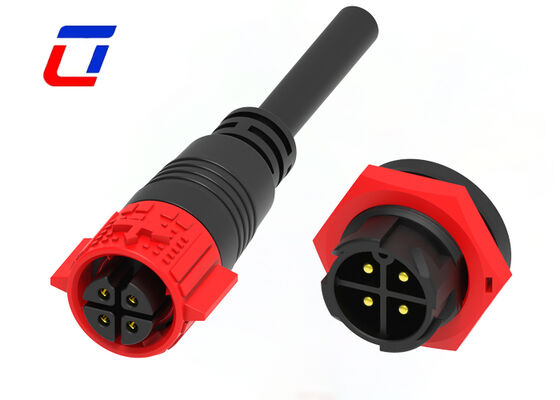 20A PA66 4 штиф провода к проводу соединитель M19 толкательный замок IP67 водонепроницаемый электрический соединитель