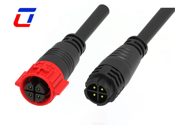 20A PA66 4 штиф провода к проводу соединитель M19 толкательный замок IP67 водонепроницаемый электрический соединитель