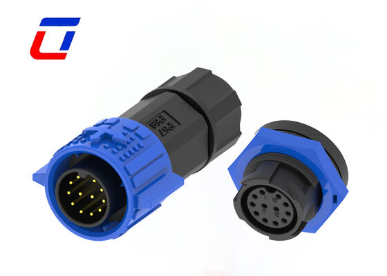 M19 12 Pin 300V IP67 Круговые пластиковые соединители с подталкивающим блокировкой водонепроницаемый соединитель данных