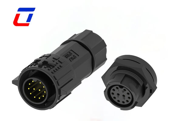 M19 12 Pin 300V IP67 Круговые пластиковые соединители с подталкивающим блокировкой водонепроницаемый соединитель данных