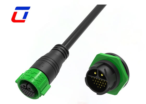 2+20-контактный разъем M25 20A+5A для питания и сигналов, многоконтактный водонепроницаемый разъем IP67