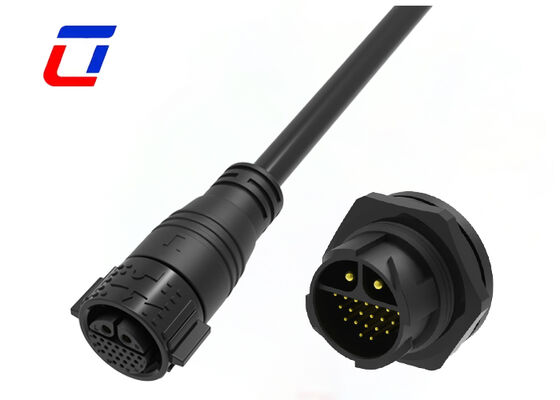 2+20-контактный разъем M25 20A+5A для питания и сигналов, многоконтактный водонепроницаемый разъем IP67
