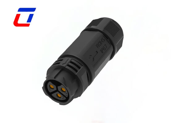 50A PA66 3-контактный водонепроницаемый круглый разъем M25 600V IP67 для быстрого подключения питания