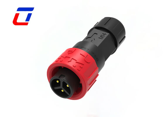 300V 10A IP67 Power Connectors M16 Panel Mount Connector 3 Pin Push Locking