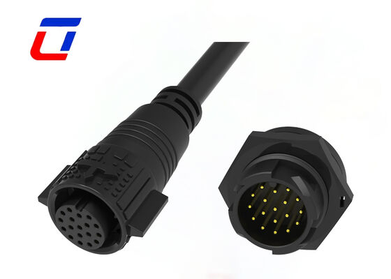 M19 300V 5A Waterproof Landscape Lighting Connectors Push Lock ODM 18 Pin Data Connector