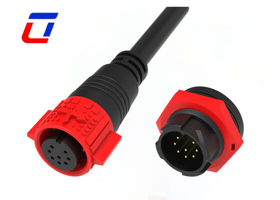 M19 8 Pin Waterproof Data Connector ODM Wire To Board 300V For LED Lighting Control