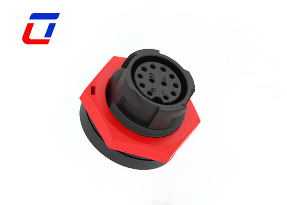 PA66 M19 Low Current 5A Waterproof LED Connector Push Locking 12 Pin Data Connector