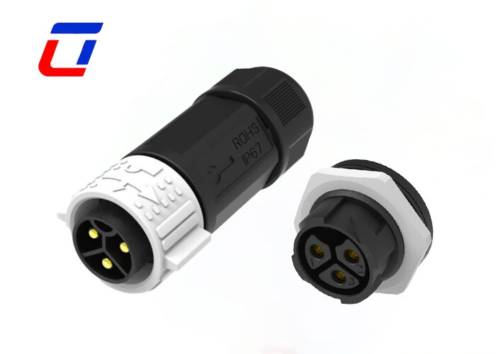 3 Pin Plug Socket Connector M25 50A Waterproof Power Connector For New Energy