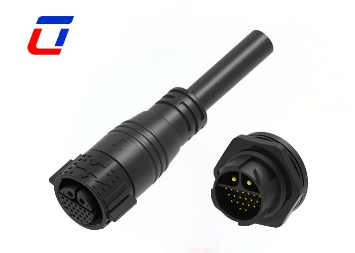 M25 Коннектор энергосигнала 2+20 Пин IP67 20A+5A Виды соединителей провода к панели