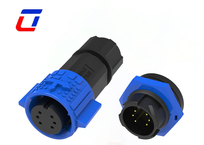 M19 6 Pin Connector Мужчина Женщина Найлоновая Водостойкая проволока к панельным соединителям