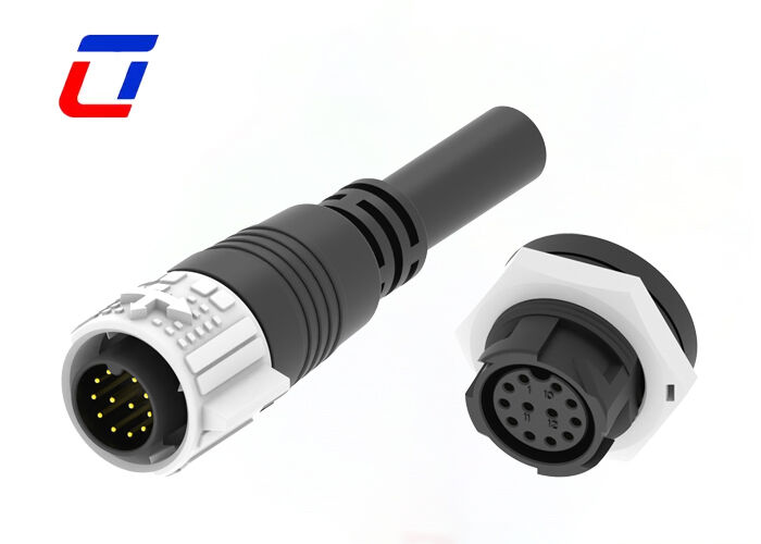 M19 300V Waterproof Cable Connector 12 Pin Self Locking Outdoor Connector