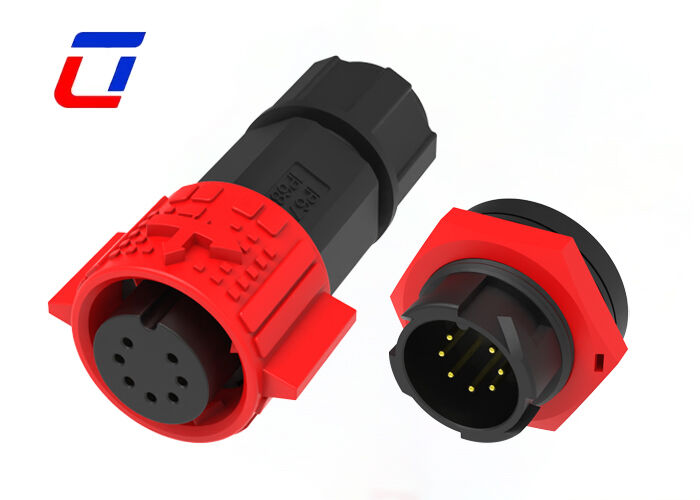 300V M19 Round IP67 Waterproof 7 Pin Plastic Male Female Connectors For Control Systems