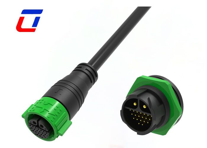 2+20-контактный разъем M25 20A+5A для питания и сигналов, многоконтактный водонепроницаемый разъем IP67